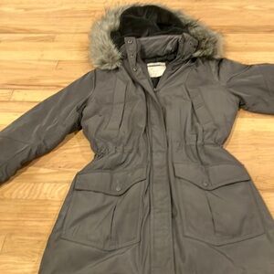 Grey long winter coat